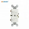 Shanghai Linsky 15A 125V/277V Double Toggle Switch Wall Switch Comb. with side wire White/Black color