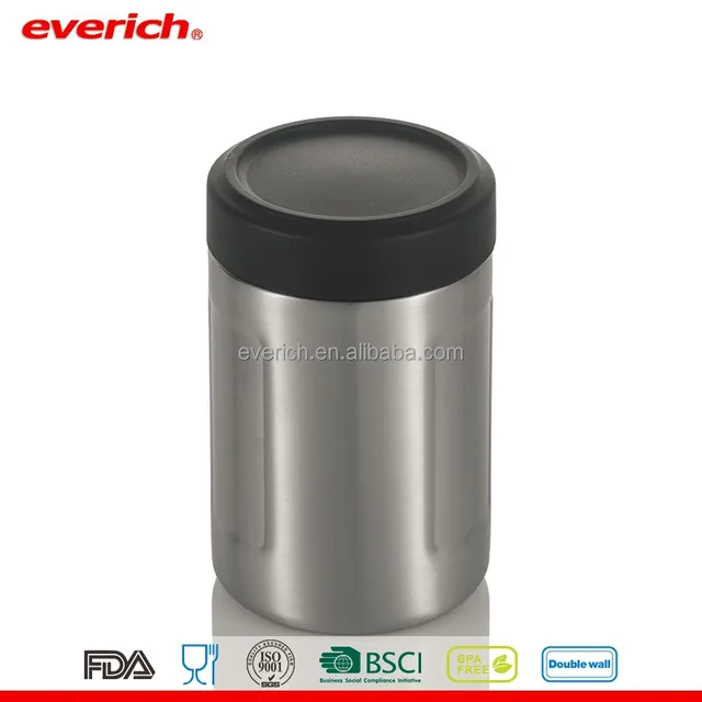 12oz double wall stainless steel vacuum insulated beer can cooler