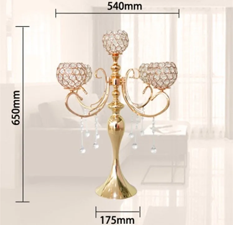 Factory wholesale decorative metal hollow iron glass tall wedding candle holder