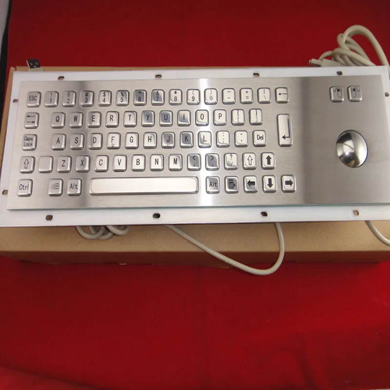 

smart kiosk machine metal keyboard with trackball mouse