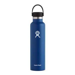 Image of Hydr Flask 24 oz Water Bottle | Stainless Steel & Vacuum Insulated | Standard Mouth with Leak Proof Flex Cap | Cobalt