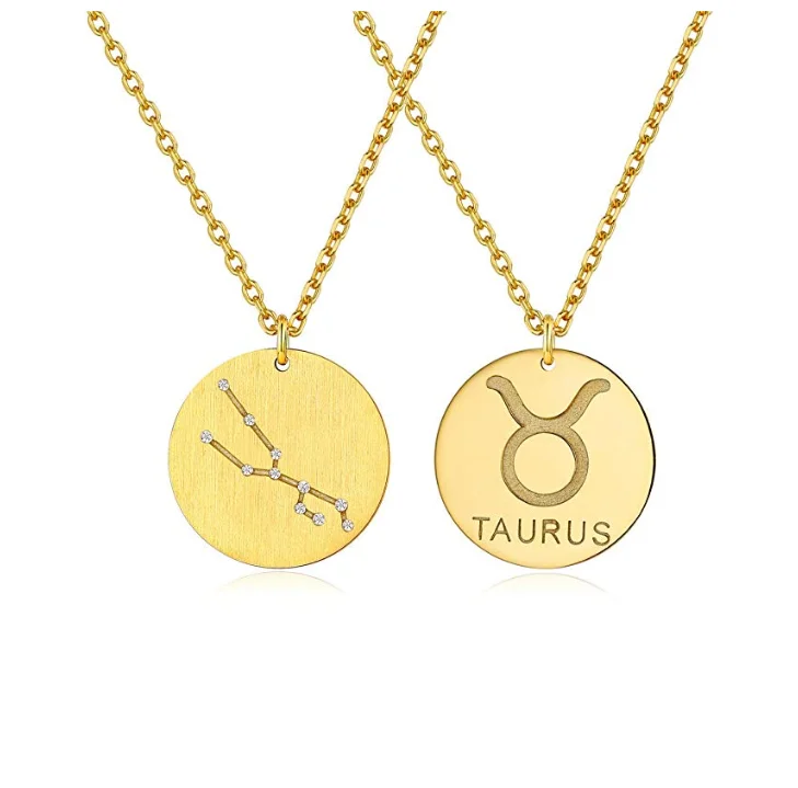 

Simple Jewelry Gold Plated zodiac Love Charm Stainless Steel Necklace for Women