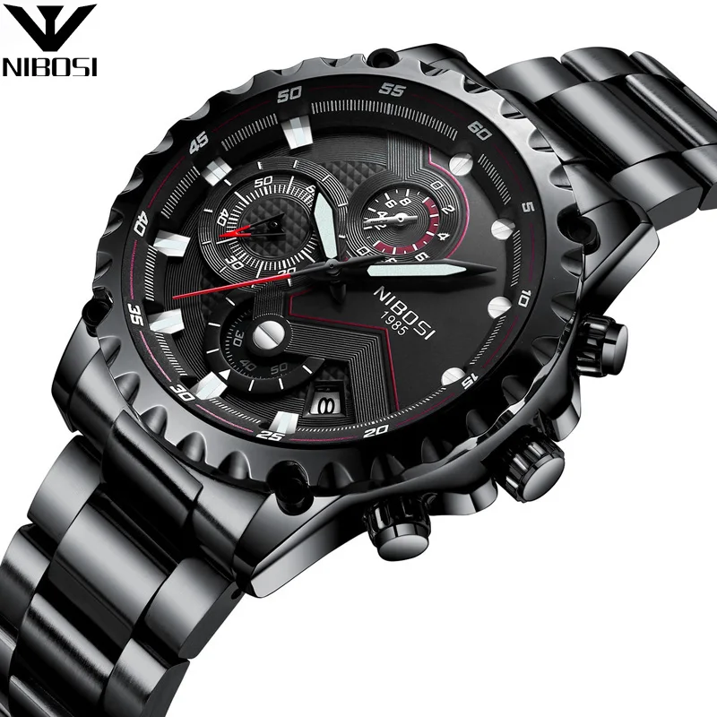 

China Wholesale 44mm Big Cheap Chronograph Stainless Steel Mens Luxury Watch