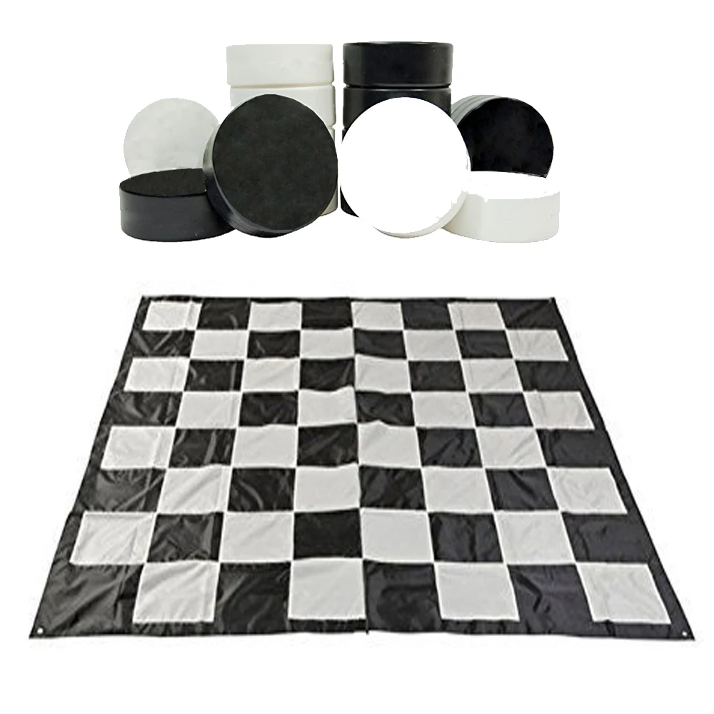 

PVC Inflatable Board Games Checkers Set and Chess Board, As picture