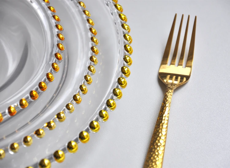 Antique Mercury Glass Charger Plates In Rose Gold - TYLOR'S