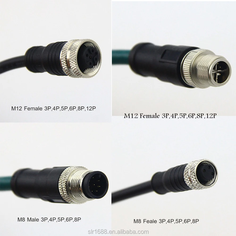 M12 Female 8 Pin To Rj45 Connector Cat7 Lan Cable Buy M12 To