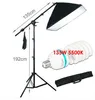 New Photo Studio 105W Continuous Lightings Soft box Kit Bulb/Light Stand/Boom Arm