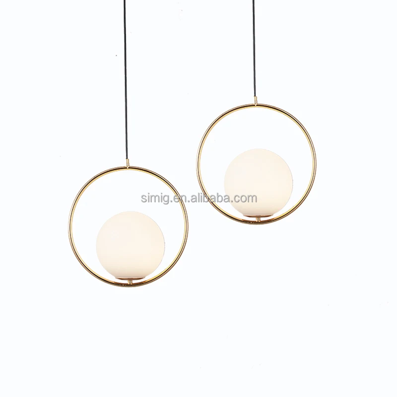 

Simig lighting modern decorative glass ball lampshade led GOLDEN color pendant light, Gold