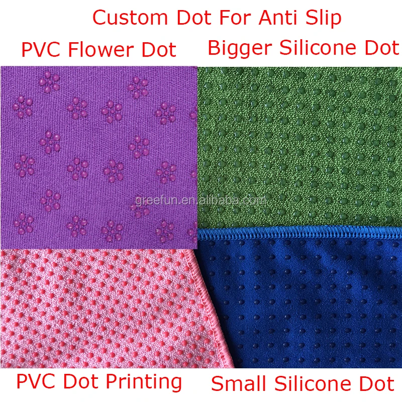 Grippy Yoga Mat Towels,Bulk Wholesale Microfiber Hot Yoga Mat Towel,Pvc Beads Non Slip Home Gym