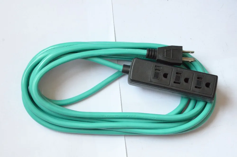 3 Ft Lighted Outdoor Extension Cord,Heavy Duty Power Cable Splitter 3