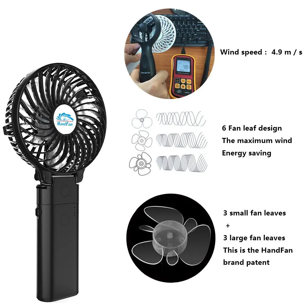 5200mah Power Bank with Mini USB Fan - Long Working Time
