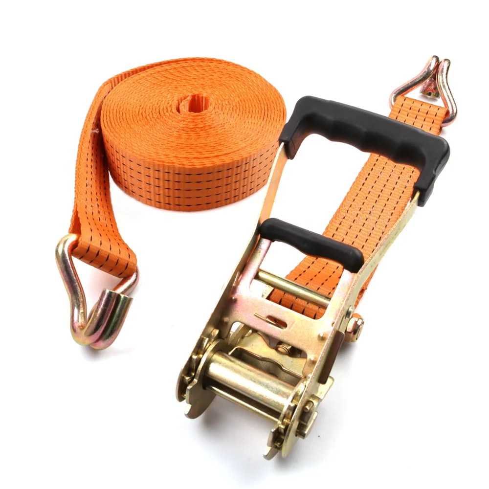 50mm Cargo Lashing Ratchet Strap With Rubber Ratchet Buckle And Double ...