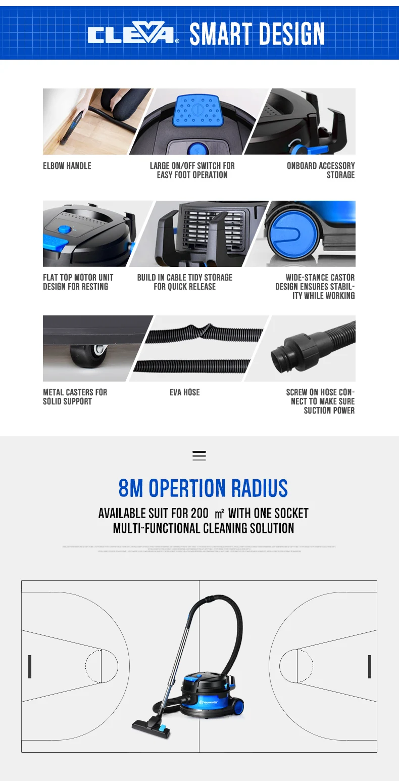 Vacmaster 1200w/900w High Suction With Super Quiet Motor 10l Silent