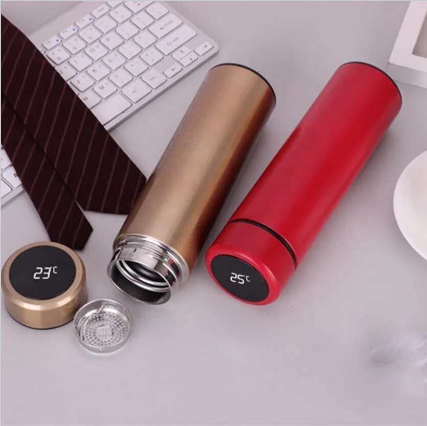 Custom Stainless Steel Vacuum Insulated Water Bottle LCD Touch Screen Smart Water Bottle