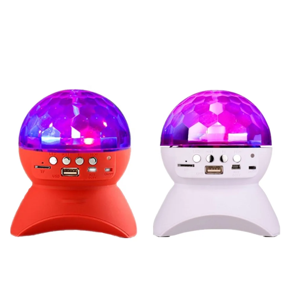 

3W colorful Disco Ball Lamp 360 degree Rotating LED Strobe Bulb Crystal Stage Light wireless Speaker Outdoor Home Party Dancing, Red;white;black;green;blue