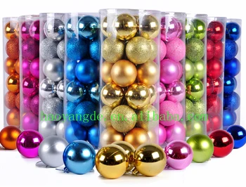 Clear Plastic Christmas Ball Shiny Matt Glitter Balls Xmas Tree