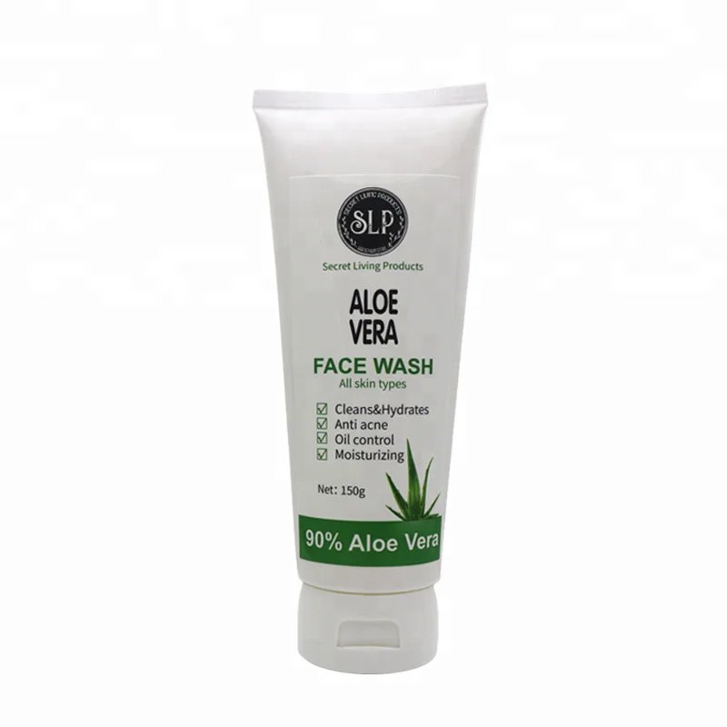 

wholesale private label korean aloe vera face clear cleaning imitate wash bright deeply cleansing gel facial cream cleanser, Green