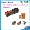 8 in 1 Multi Portable Screwdriver Tools Set LED Torch