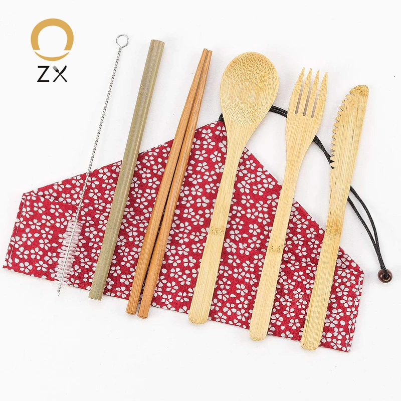 

Bamboo cutlery set/camping cutlery set/reusable flatware set dinning table set picnic utensils bamboo travel utensils set