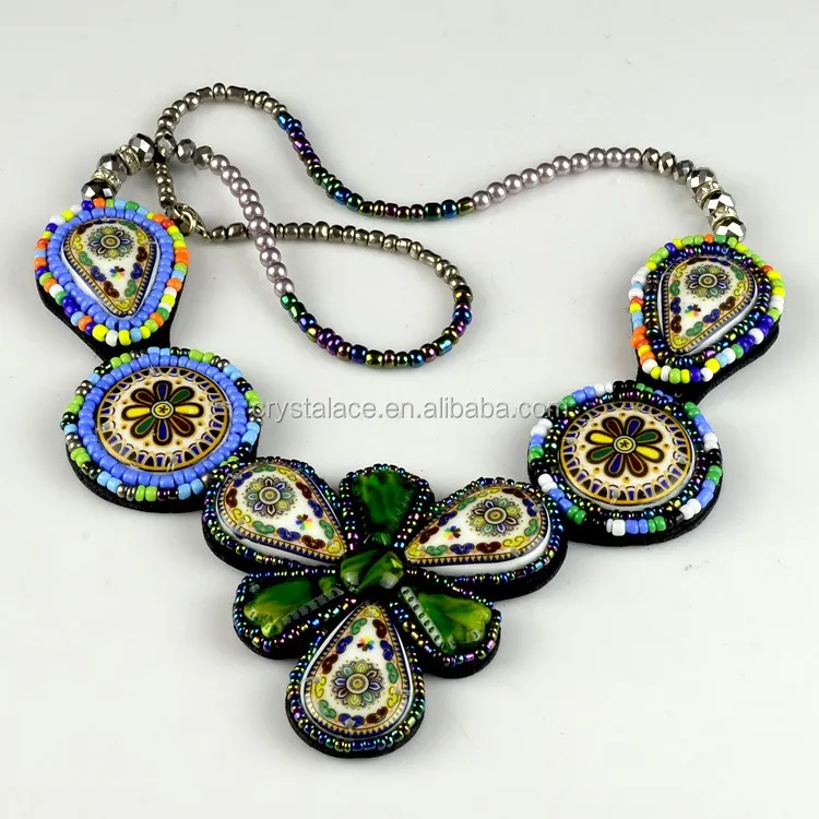OEM fashion decorating bohemian style beaded paches for ethnic clothes decorating