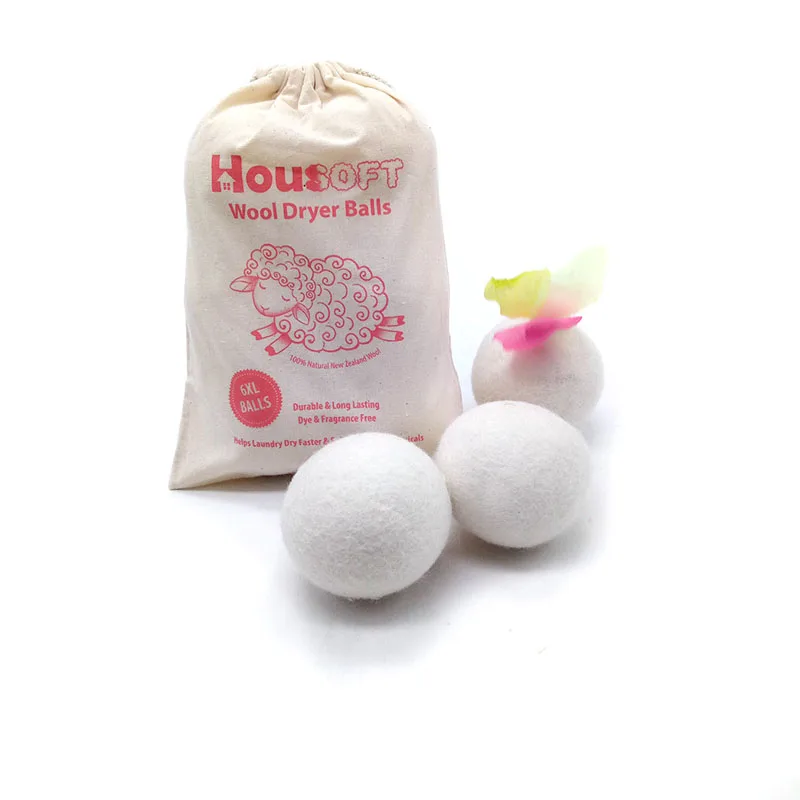 6 Pack Organic Wool Tumble Dryer Balls Woolous 100% Wool Dryer Balls