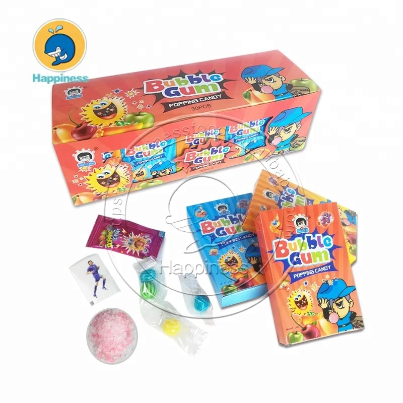 

Crispy Fruity Flavor Bubble Gum+Popping Candy+ Tattoo sticker
