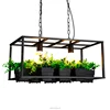 New design loft style square black iron chandelier pendant light for bars