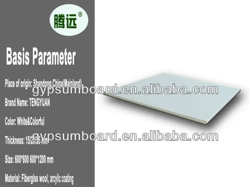 Sound Absorption Glass Wool Ceiling Wrapping Pvc Film Suspension