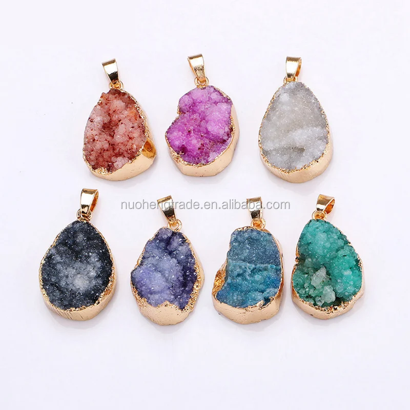 

Latest Fashion Wholesale Amethyst Druzy Pendant For Necklace Jewelry
