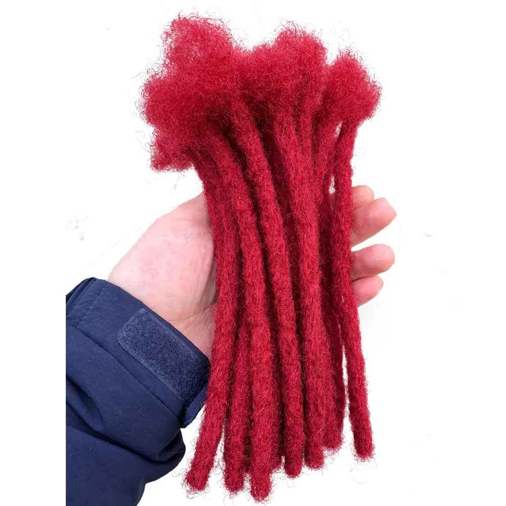 

Yotchoi Human Hair Microlocks Sisterlocks Dreadlocks Extensions Full Handmade (Width 0.4cm) 100% Human Hair #Red, Color: 1