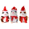electric recording walking and talking christmas plush hamster animal toy with hat