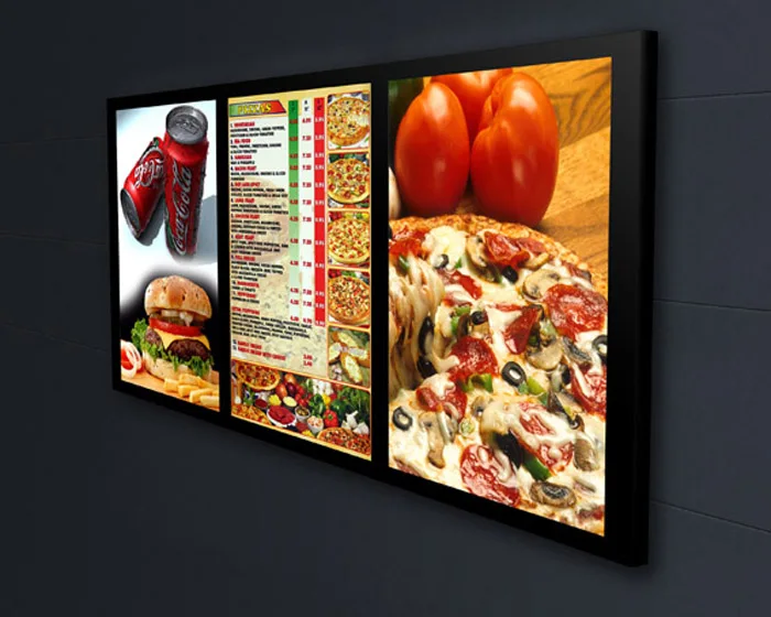 Custom outdoor aluminum LED illuminated display business signs advertising light packaging box