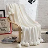 Factory direct sample solid tassels blanket dry acrylic fashion knitted sofa throw blanket