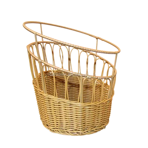 Image of PP rattan display basket for fruit and bread in supermarket