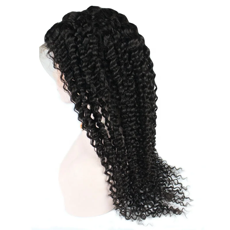 

Beautiful 22 inch 130% indian pre plucked jerry curl lace front wigs