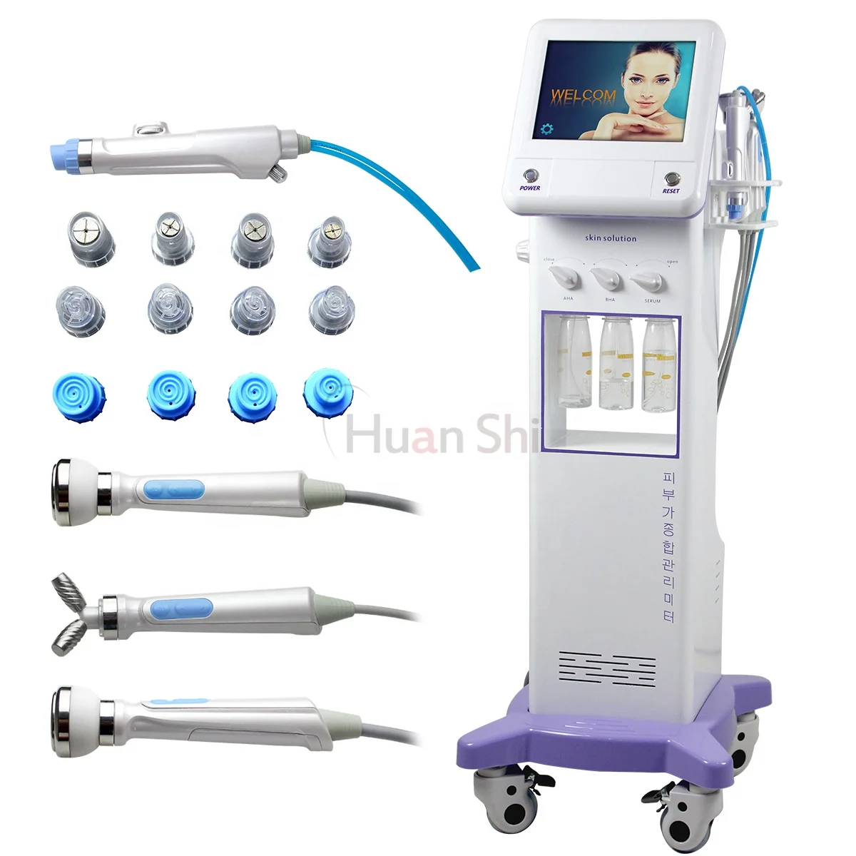 

Korea Hydro Dermabrasion Aqua Peel Microdermabrasion Machine With Cooling& hot / Microcurrent Y / Ultrasonic / Hydra Tips, White