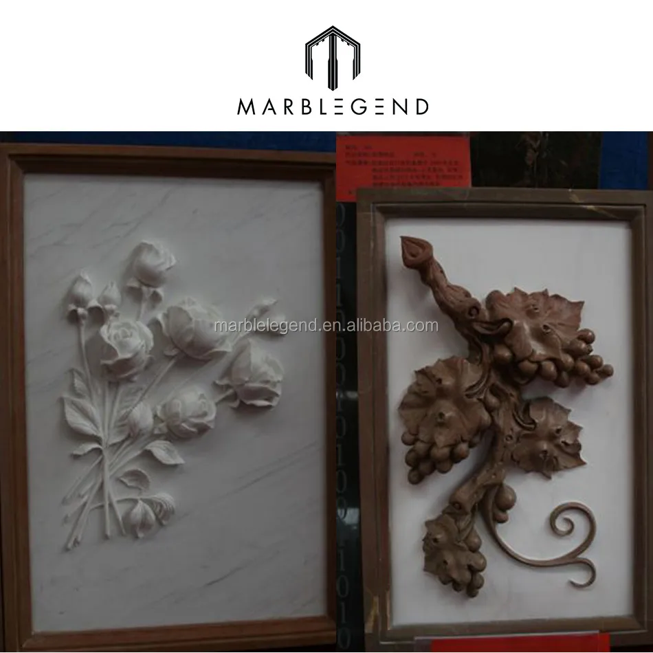 
China elegant stone marble wall drawing relief sculpture 