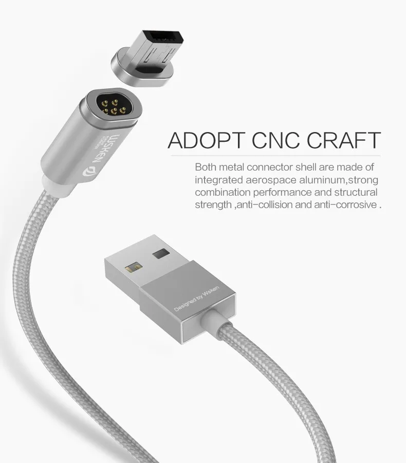 Original Wsken Magnetic Cable Mini 2 Micro Usb Cable Wire 