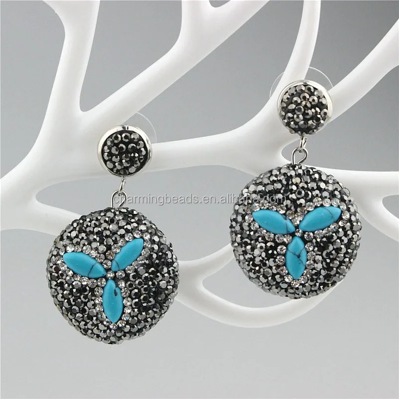 CH-ZSE0194 fashion stone diamond earring,wholesale gemstone jade stud earring,handmade pave crystal pearl stud earring jewelry