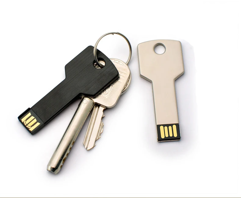 Hot Sale Metal Key Shaped Usb Flash Drive 2GB 4GB 8GB 16GB 32GB 64GB Memoria Stick With Custom Logo - ANKUX.COM