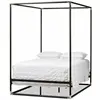 Royal style Queen Metal Canopy Bed in Black iron frame bed princess bed