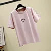 2019 Wholesale custom summer new pure cotton short-sleeve T-shirt loose large size on the clothes for women