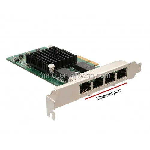 Tarjeta De Red Gigabit Ethernet 4 Puertos PCIe - Chipset Intel I350-T4, Para Servidores Y PC