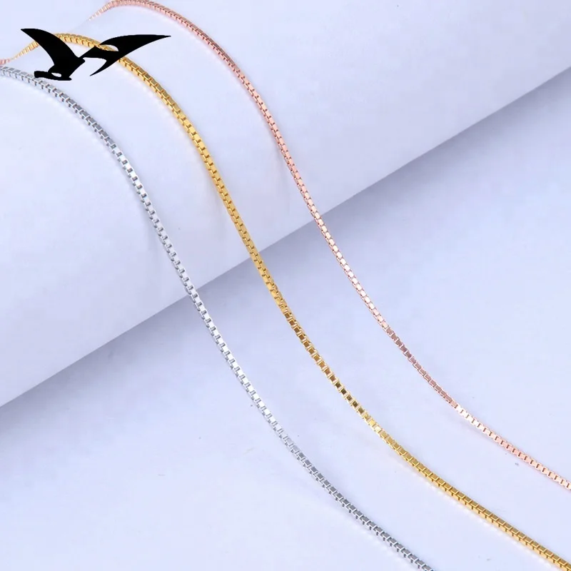 

925 sterling silver jewelry for women and girl box chain necklace, N/a