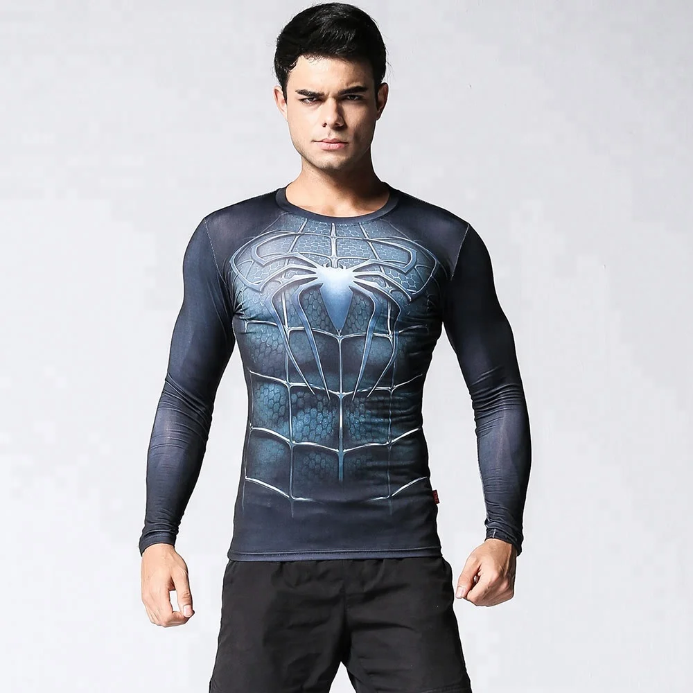 

Wholesale MOQ 1pcs 3d Men T-shirt Compression Shirts bodybuilding Sports Rash Guard Tops For Male Cosplay In Stock Tops, Custom patterns