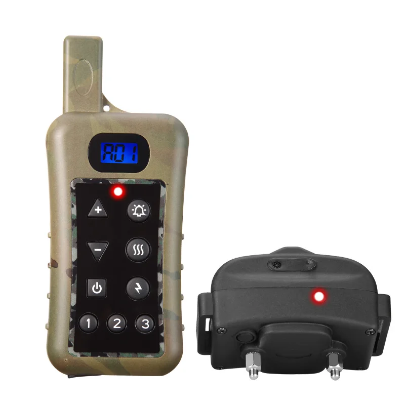 

2019 new products electronic dog collar long range 3000m rechargeable electric shock remote control dog training collar, Black +rubber finish