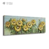 Manufacturing Solid Pine Wooden Base 3D Sun Flower Painting Wall Pictures for living room