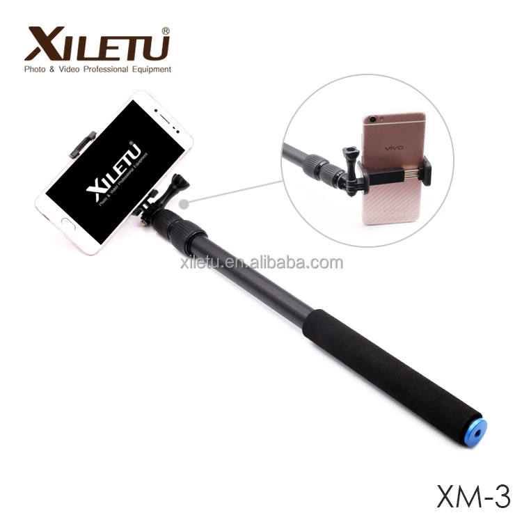

XILETU XM-3 High Quality Aluminum Handheld Selfie Stick Monopad For Phone, Black