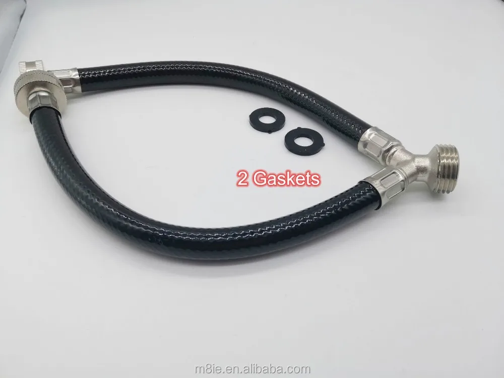 PVC rubber reinforced black washing machine hose Y mixer inlet hose M8