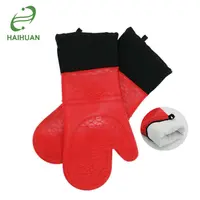 

Best Selling Kitchen BBQ Silicone Gloves with Cotton Lining for Baking Grill Cooking Oven Mitt